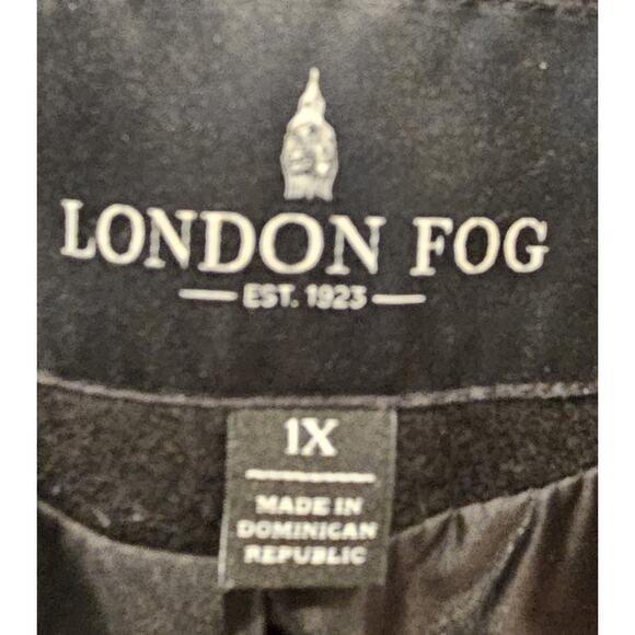 London Fog Classic Wool Blend Black Winter Women's Coat Button Front Jacket XL - Picture 3 of 4